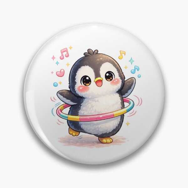 Item preview, Adorable Dancing Penguin with Hula Hoop designed and sold by ajamzbox.