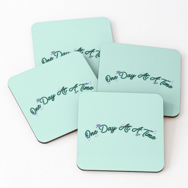 Item preview, One Day At A Time Text Flowers Stickers Prints Posters Wall Art Magnet Home Coffee Cup Decoration TShirt Stationary Notebook Magnet Hat Kitchen Work School Office Redbubble Shop designed and sold by Saritas Boutique Shop.