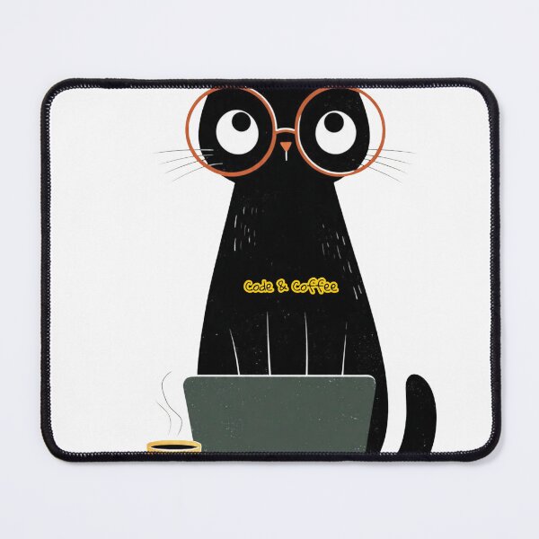 Item preview, Cute Cat Coder Code and Coffee Programmer Design designed and sold by QutteshopLM .