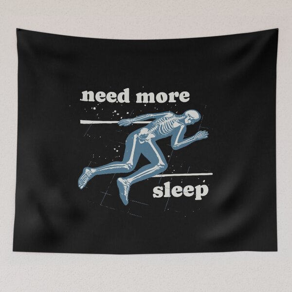 Item preview, Need More Sleep, Funny Tired Skeleton designed and sold by Vintagemashup.