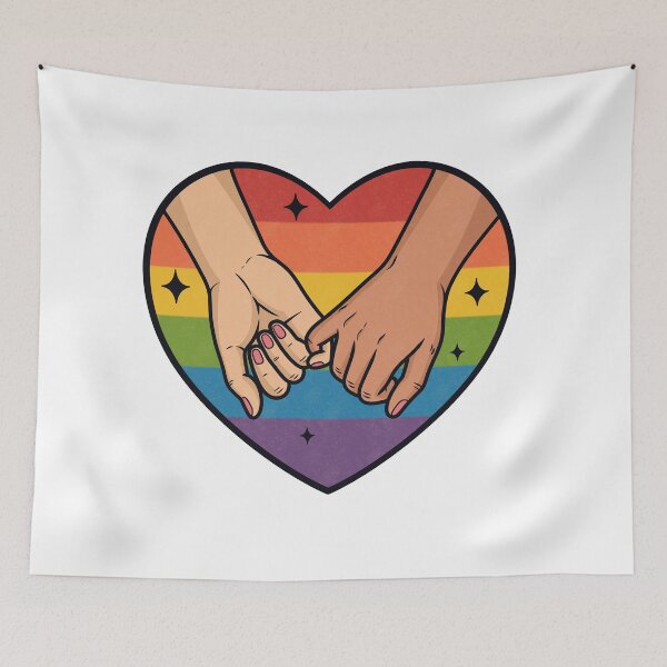 Item preview, Pinky Promise Rainbow Heart Pride Love designed and sold by Anne97s.