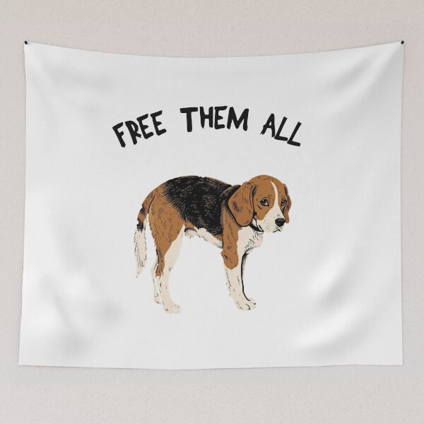 Item preview, Free Them All Against Animal Testing Beagles designed and sold by petalandarmour.