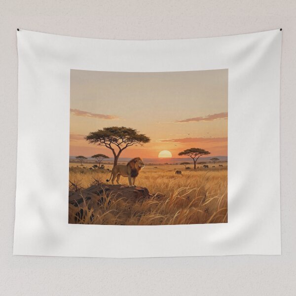 Item preview, Safari Lion King Inspired Wildlife Sunset African Savanna Nature Design designed and sold by DervoTeck2767.