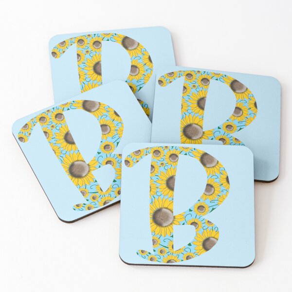 Item preview, Sunflower Monogram Letter B Aesthetic Initial Sticker designed and sold by Kaimarbe | Cute Stickers & Apparel.