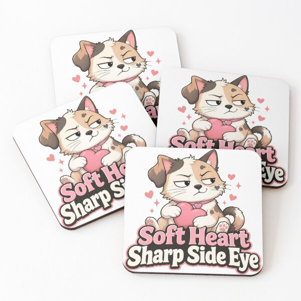 Item preview, Soft Heart Sharp Side Eye Dog Cat Shirt designed and sold by oddpawstudio.