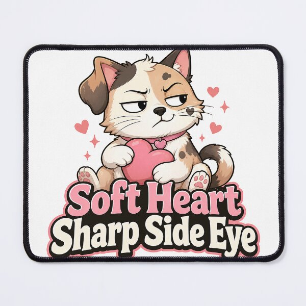 Item preview, Soft Heart Sharp Side Eye Dog Cat Shirt designed and sold by oddpawstudio.