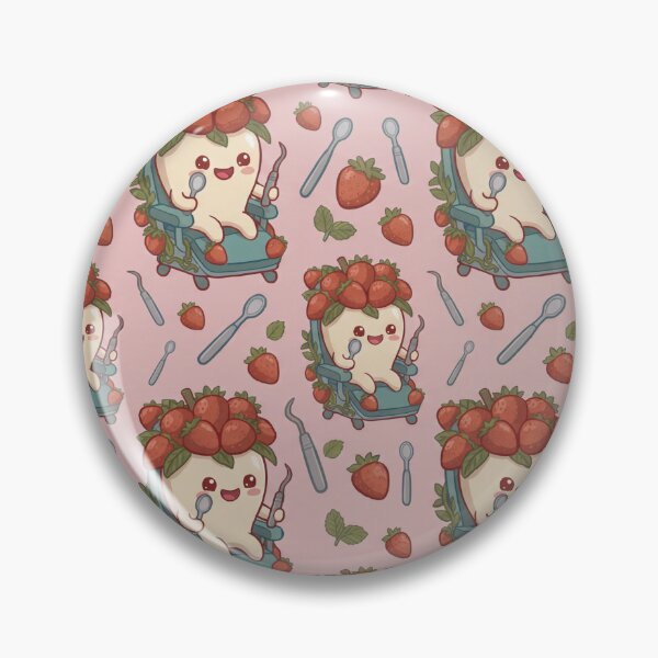 Item preview, Berrizzy Kawaii Strawberry Dental Pastel Pink Pattern designed and sold by PippityShop.
