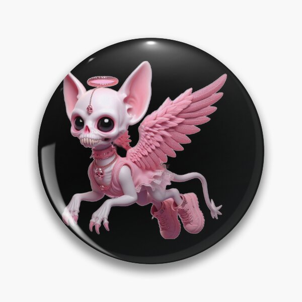 Item preview, Pastel Goth Skeleton Chihuahua Angel with Pink Boots designed and sold by LujziWorld.