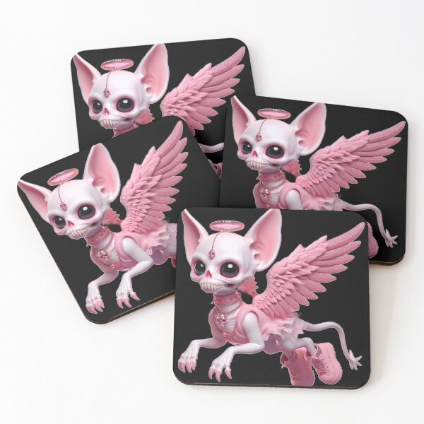 Item preview, Pastel Goth Skeleton Chihuahua Angel with Pink Boots designed and sold by LujziWorld.