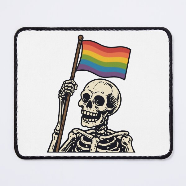 Item preview, Vintage Skeleton Holding Rainbow Pride Flag designed and sold by Anne97s.