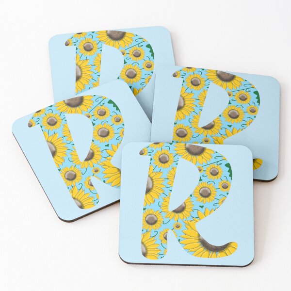 Item preview, Sunflower Monogram Letter R Aesthetic Initial Sticker designed and sold by Kaimarbe | Cute Stickers & Apparel.