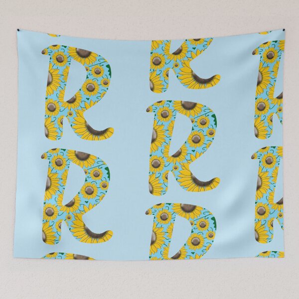 Item preview, Sunflower Monogram Letter R Aesthetic Initial Sticker designed and sold by Kaimarbe | Cute Stickers & Apparel.
