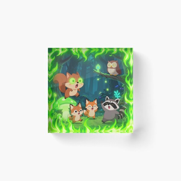Item preview, Funny Anime Forest Guardians Green Neon Flame Frame Magical Nature Kids Design designed and sold by DervoTeck2767.