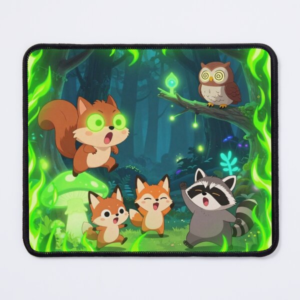 Item preview, Funny Anime Forest Guardians Green Neon Flame Frame Magical Nature Kids Design designed and sold by DervoTeck2767.