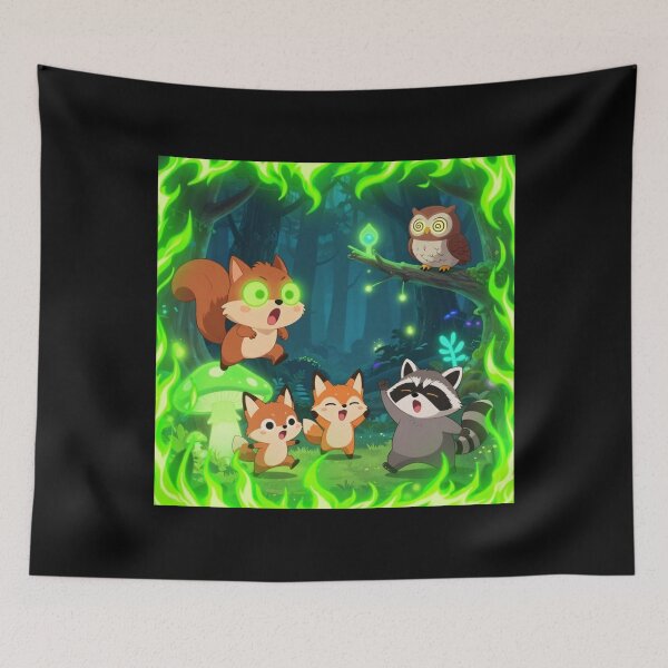 Item preview, Funny Anime Forest Guardians Green Neon Flame Frame Magical Nature Kids Design designed and sold by DervoTeck2767.