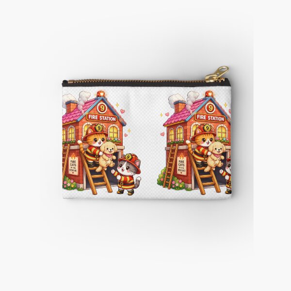 Item preview, Kawaii Firefighter Cats Saving Puppy Cute Rescue Anime Art designed and sold by josflo12.