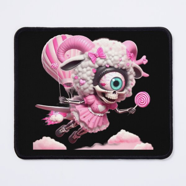 Item preview, Cyclops Skeleton Lamb Flying with Pink Hot Air Balloon designed and sold by LujziWorld.