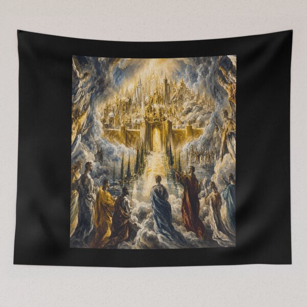 Item preview, New Jerusalem Painting | Renaissance Celestial Christian Artwork designed and sold by Obinne.