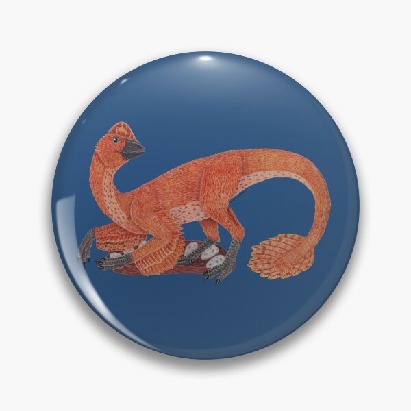 Item preview, Orange nesting Oviraptor painting  designed and sold by WolfRaven Creations.