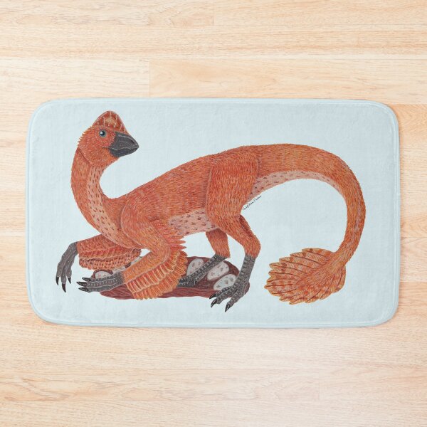 Item preview, Orange nesting Oviraptor painting  designed and sold by WolfRaven Creations.