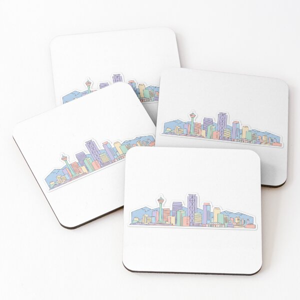 Item preview, Calgary Skyline Sticker | Pastel City Skyline | Calgary Alberta Gift | YYC Souvenir designed and sold by EmberPageStudio.