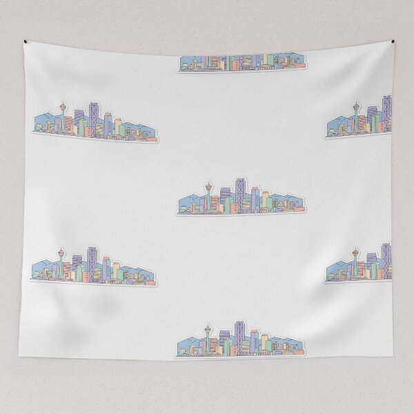Item preview, Calgary Skyline Sticker | Pastel City Skyline | Calgary Alberta Gift | YYC Souvenir designed and sold by EmberPageStudio.