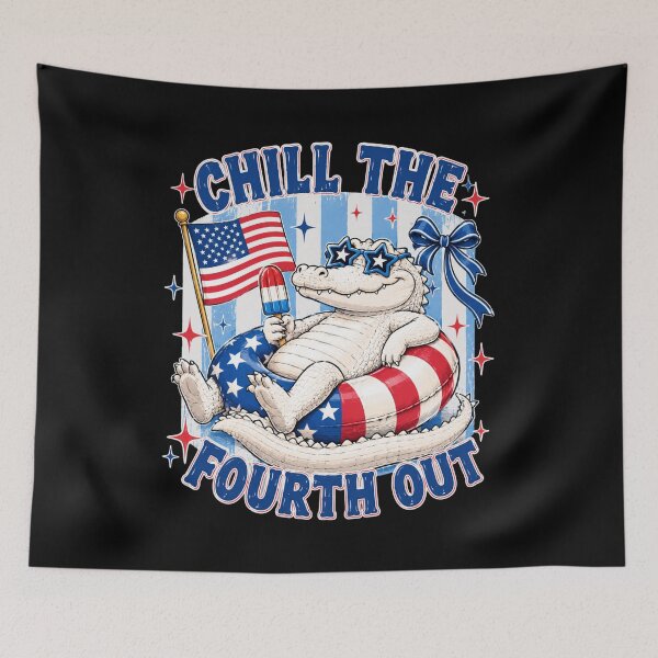 Item preview, Chill The Fourth Out Patriotic Alligator Fourth Of July designed and sold by FormalDehyena.