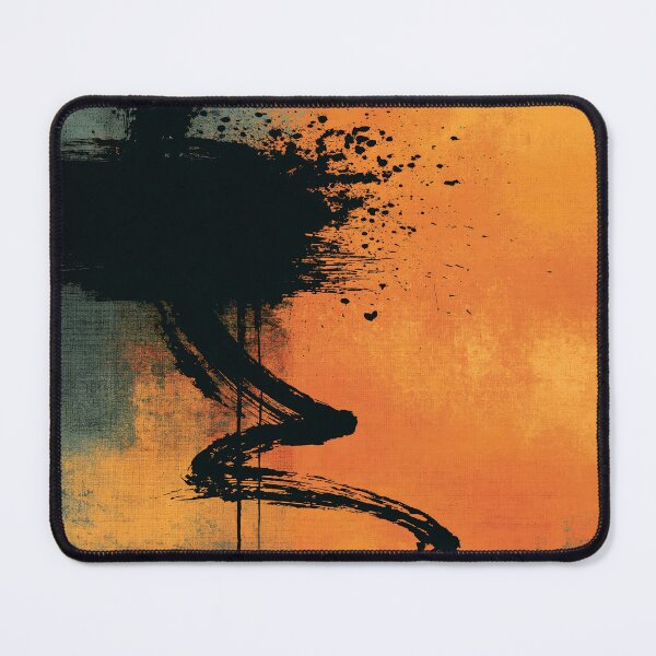 Item preview, Black Vortex in Ember Glow No.15 | Textured Abstract designed and sold by SlowRegardArt.