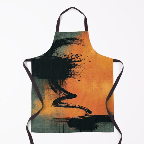 Item preview, Black Vortex in Ember Glow No.15 | Textured Abstract designed and sold by SlowRegardArt.