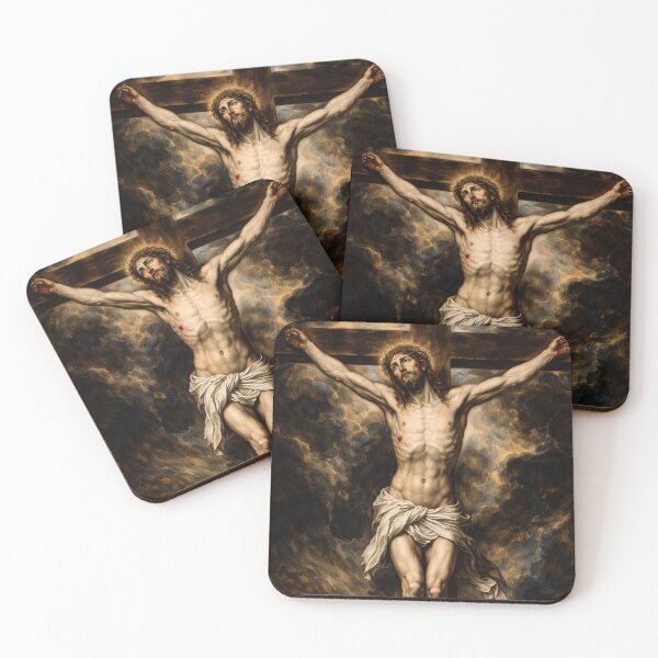 Item preview,  Jesus Christ Face El Greco : Jesus hanging on the cross painting of El greco designed and sold by Obinne.