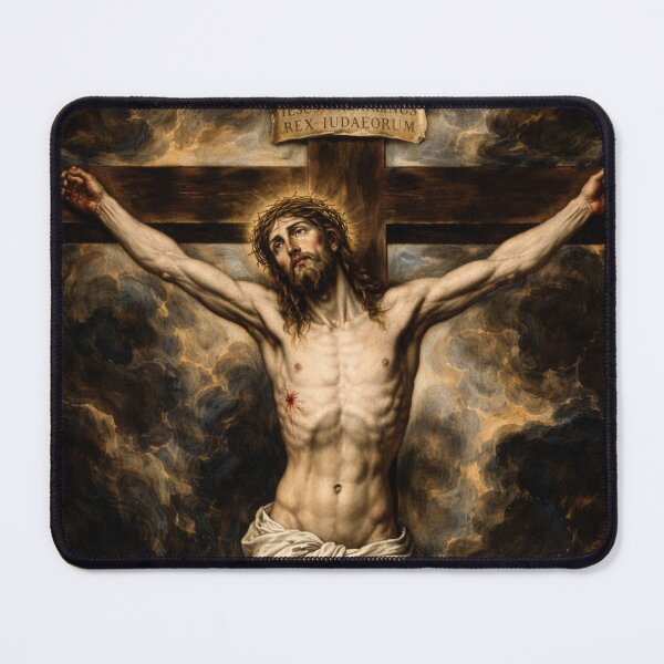 Item preview,  Jesus Christ Face El Greco : Jesus hanging on the cross painting of El greco designed and sold by Obinne.
