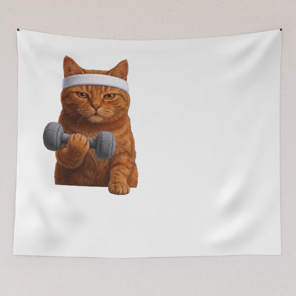 Item preview, Funny Cat Working Out Because Murder Is Wrong designed and sold by d247.