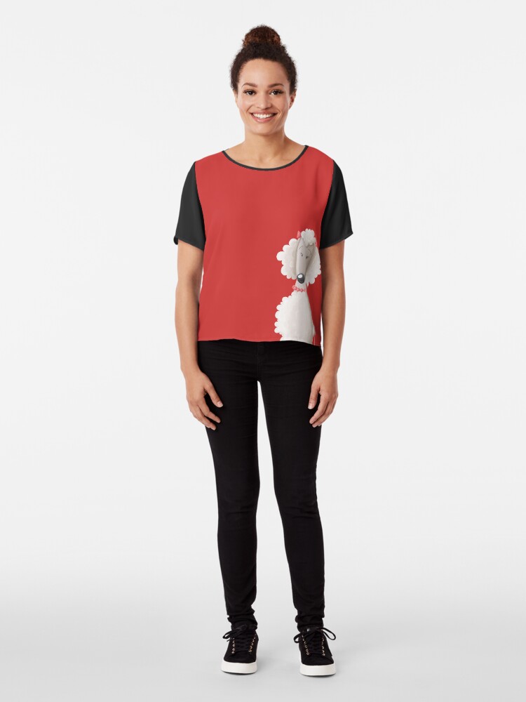 Alternate view of Cute poodle dog illustration Chiffon Top