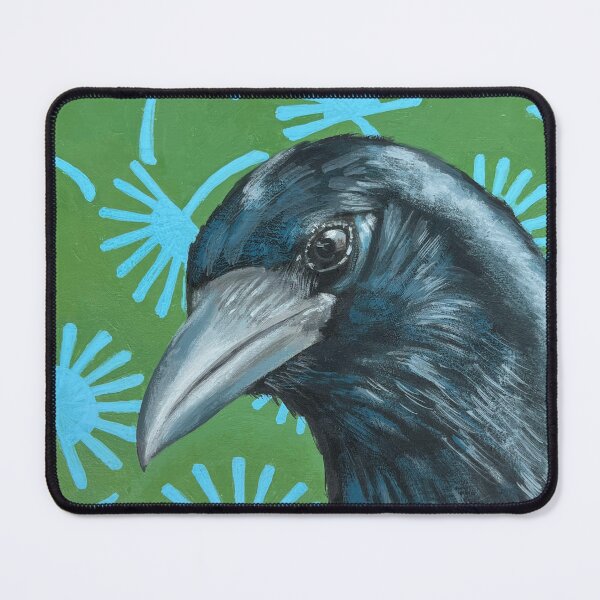 Item preview, Crow with Green/Blue Background designed and sold by funhundred.
