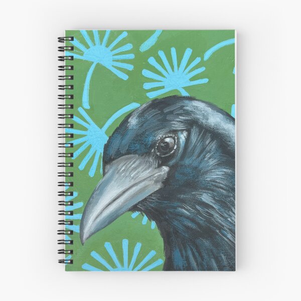 Item preview, Cuervo con fondo verde/azul designed and sold by funhundred.