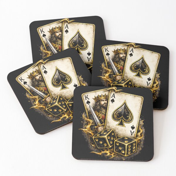 Item preview, King & Ace of Spades Black Gold Dice Design designed and sold by ssmg80.