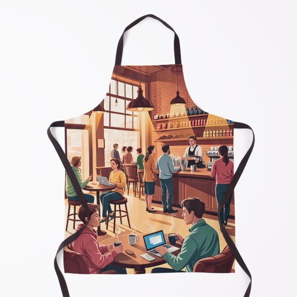 Item preview, Coffeeshop With People Sitting In Themor Standing By Them designed and sold by Echo Aesthetics.