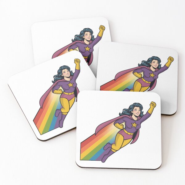 Item preview, Rainbow Trail Pride Superhero Woman designed and sold by Anne97s.