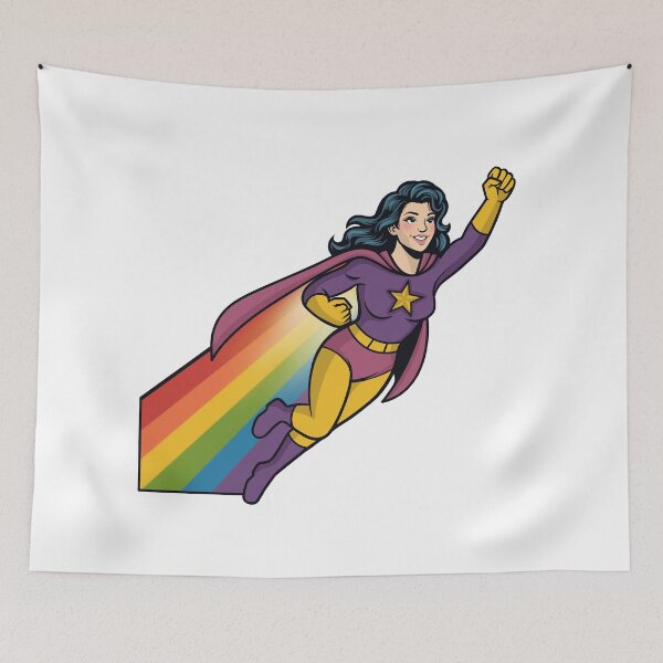 Item preview, Rainbow Trail Pride Superhero Woman designed and sold by Anne97s.
