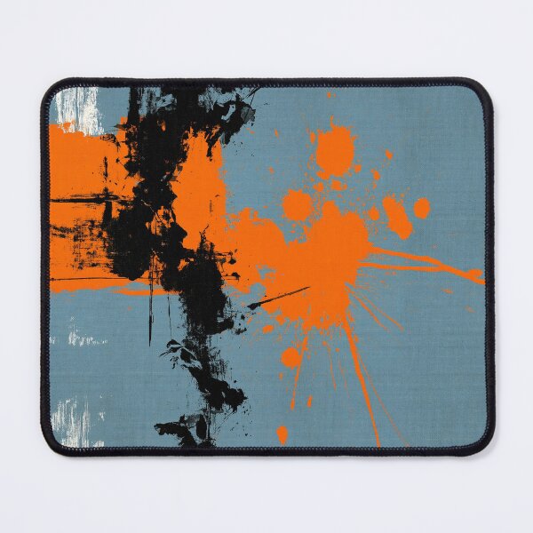 Item preview, Blue & Ember Gestural Abstract No.16 | Textured Art designed and sold by SlowRegardArt.