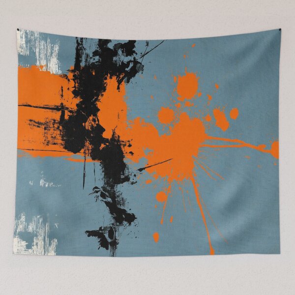 Item preview, Blue & Ember Gestural Abstract No.16 | Textured Art designed and sold by SlowRegardArt.
