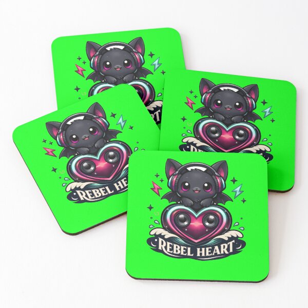 Item preview, Neon Bat Rebel Illustration designed and sold by AbanoubStore.