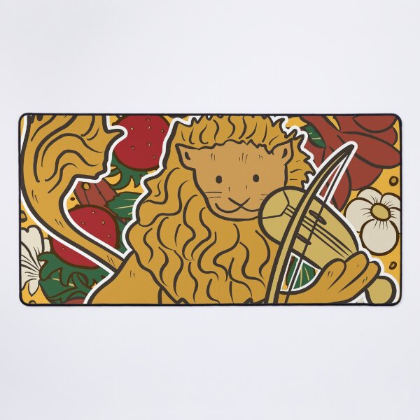 Item preview, Cute Medieval Lion Fiddler Illustration Design designed and sold by MariOyama.