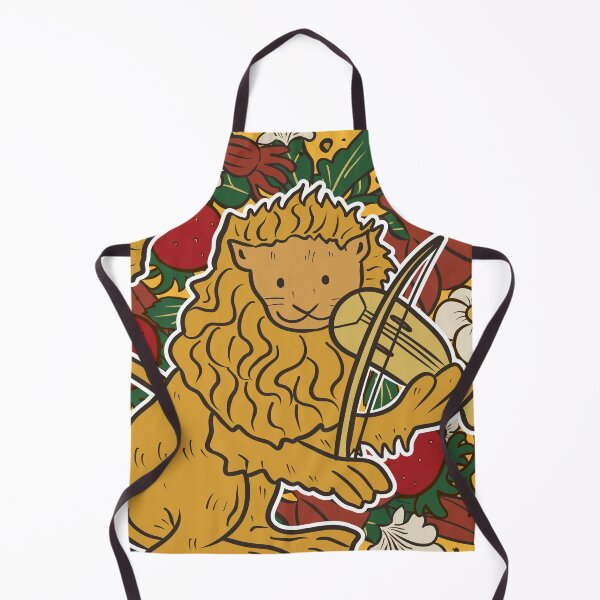 Item preview, Cute Medieval Lion Fiddler Illustration Design designed and sold by MariOyama.