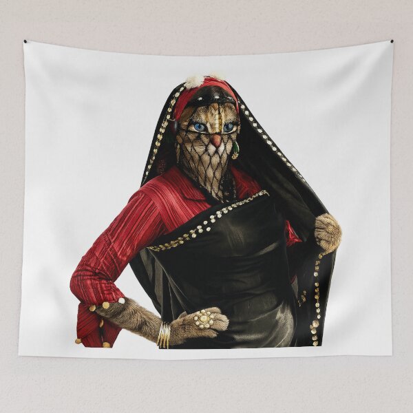 Item preview, Bastet in the Alexandrian Melaya Leff – Egyptian Folk Cat Art,Old Cairo  designed and sold by TuyaArts.
