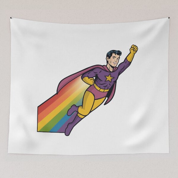 Item preview, Rainbow Trail Pride Superhero Man designed and sold by Anne97s.