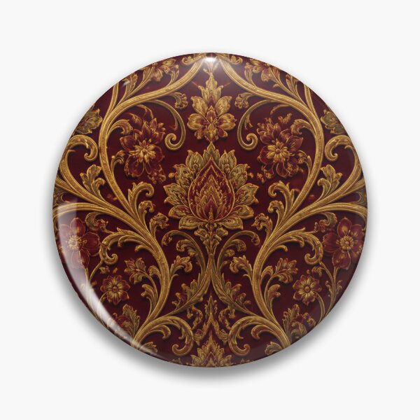Item preview,  Luxury Victorian Baroque Damask Pattern in Burgundy and Gold designed and sold by advanceprintart.