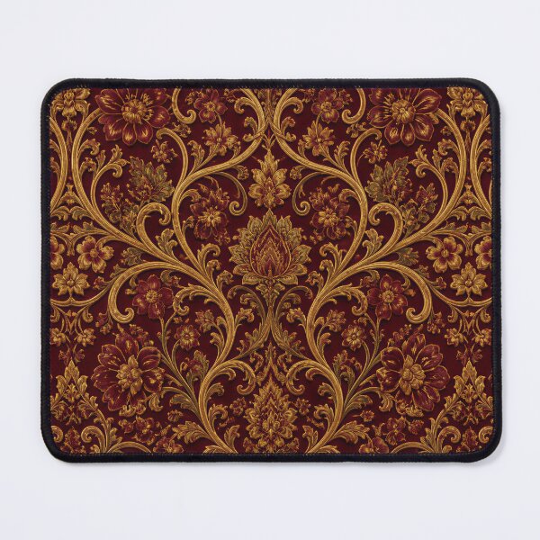 Item preview,  Luxury Victorian Baroque Damask Pattern in Burgundy and Gold designed and sold by advanceprintart.