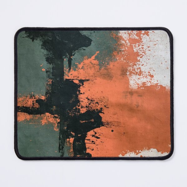 Item preview, Black Form & Orange Explosion No.17 | Textured Abstract designed and sold by SlowRegardArt.