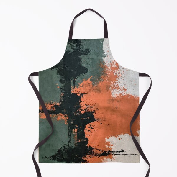 Item preview, Black Form & Orange Explosion No.17 | Textured Abstract designed and sold by SlowRegardArt.